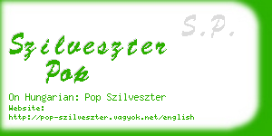 szilveszter pop business card